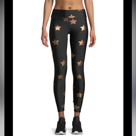 TEREZ Star Foil Printed Tall Band Performance Leggings XS - Picture 1 of 10